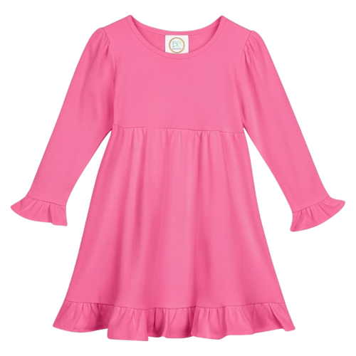 Blank Long Sleeve Empire Waist Ruffle Dress